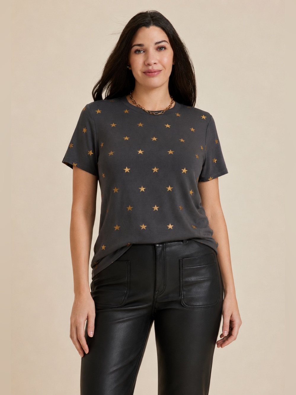 24/7 by Maurices grey kennedy golden star crew neck tee size XS